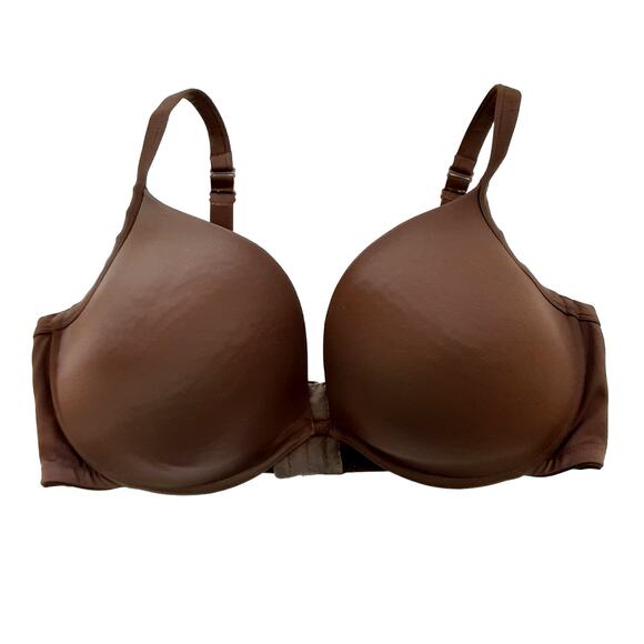 Cacique 44DD Underwire Support Padded Bra Adjustable Straps Brown Full Coverage - Picture 1 of 8